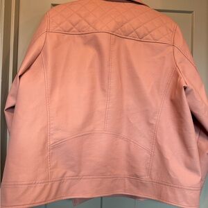 Universal Thread Pink Leather Jacket with Quilted Design